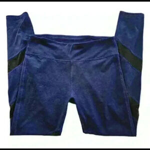 Fabletics Women's Compression Leggings - Navy Blue & Black